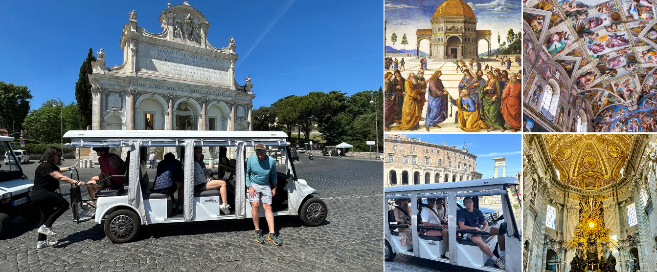 What is the best private golf cart tour in Rome featuring Vatican sights and historic landmarks